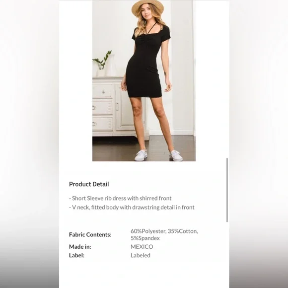 This black dress is flatteringđź‘—ribbed great quality made by special boutique - Picture 2 of 11